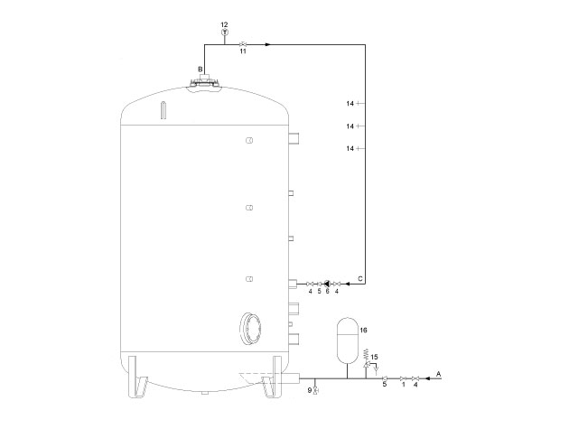 Installation drawing unvented ST1500-3000
