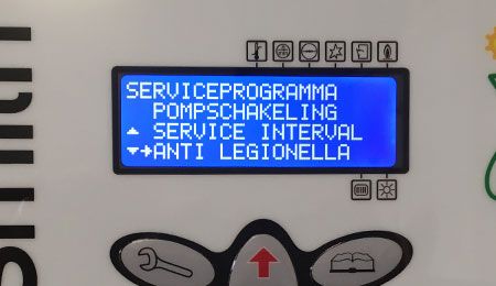 Display legionella programmering